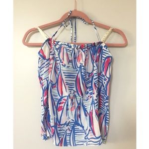 NWT Lilly Pulitzer Red Right Return Lei Lei Halter